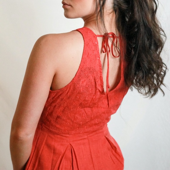 Red Romper with lace bodice. IN bag with tags. - Picture 2 of 3